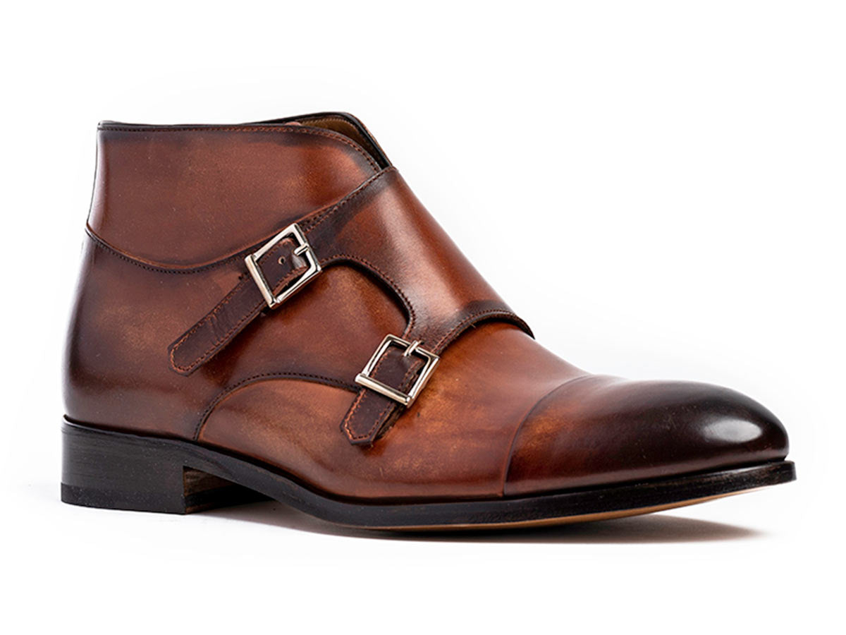 James Cap Toe Monkstrap Brandy Nicol Patina