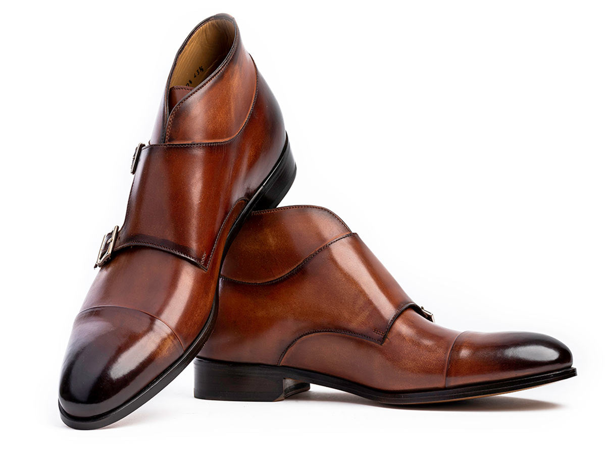 James Cap Toe Monkstrap Brandy Nicol Patina