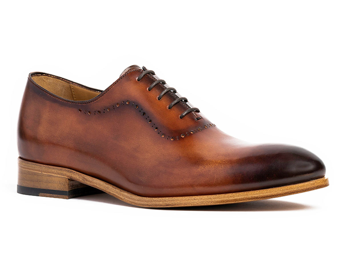 Spreza Brogue Wholecut in Brandy Nicol Patina