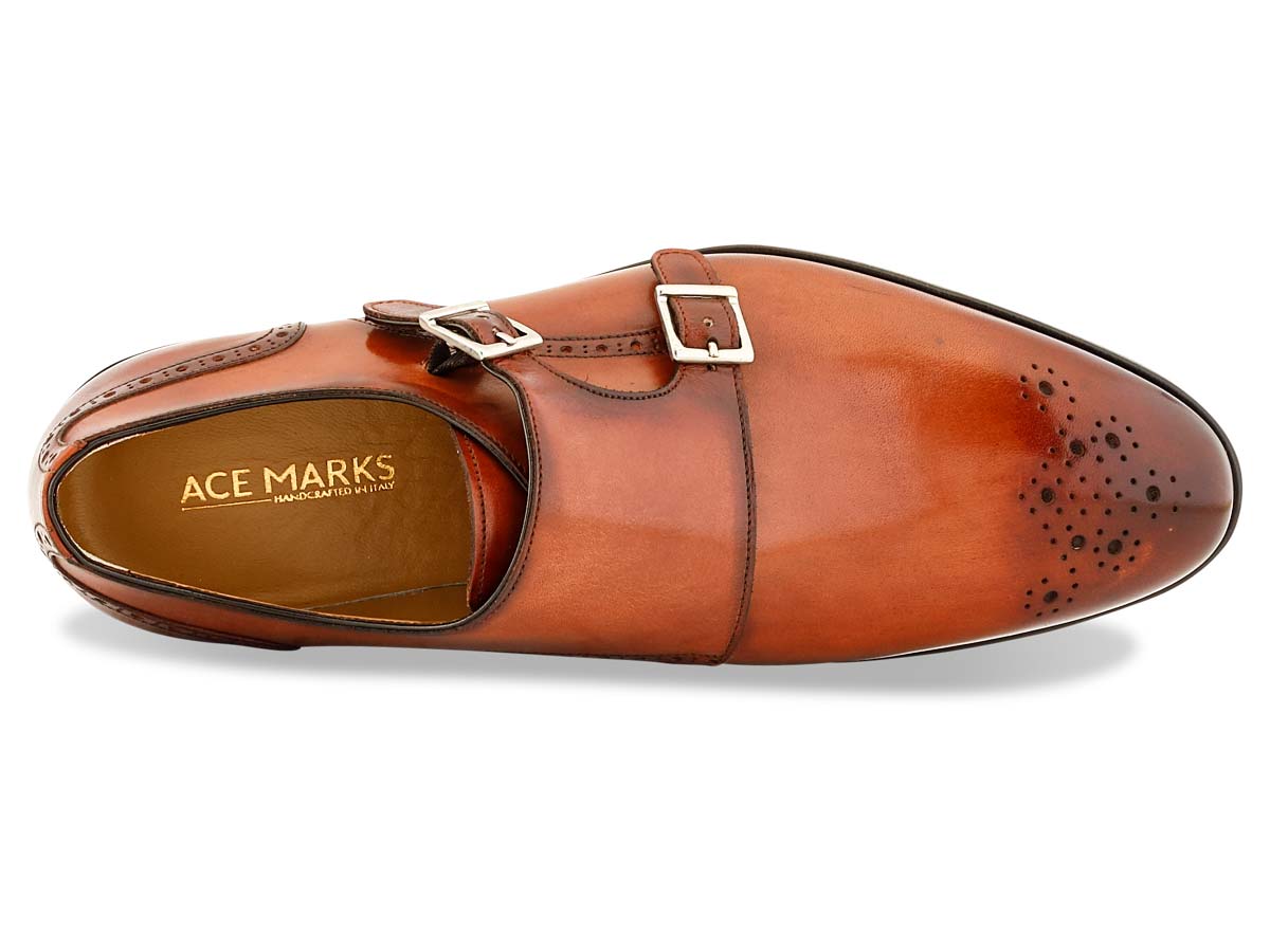 Codi Double Monkstrap in Cognac Nicol