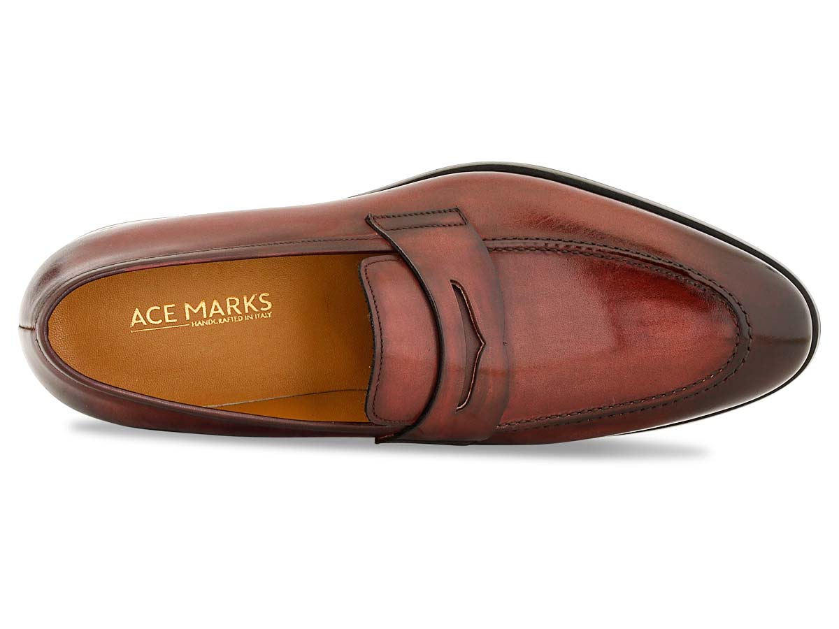 Greg Penny Loafer in Wine Nicol