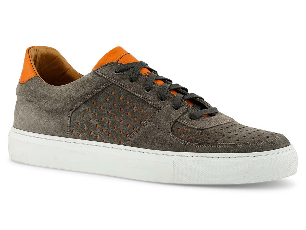 Jesse Sneaker in Grey with Orange Perforation