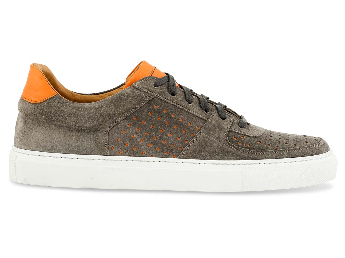 Jesse Sneaker in Grey with Orange Perforation