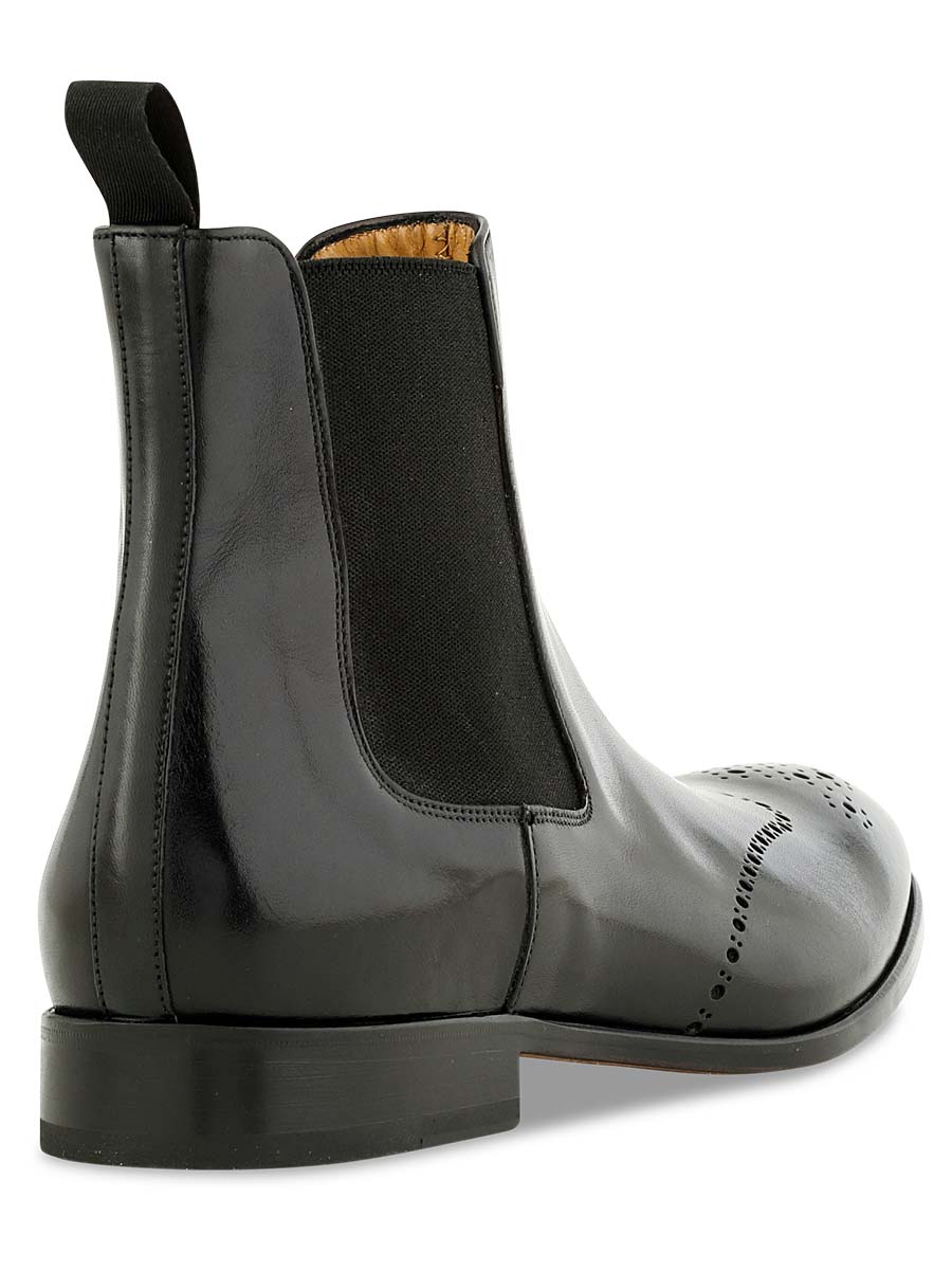 Trevor Chelsea Boot Wingtip in Black Nicol